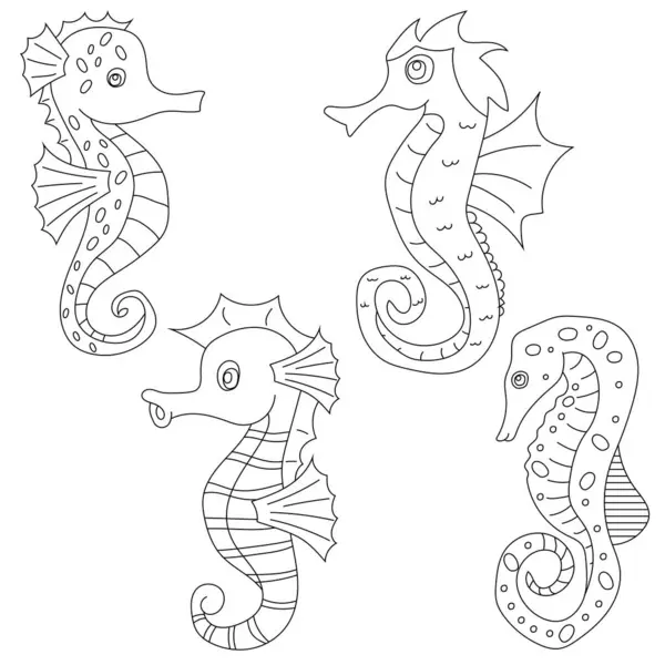 Seahorse Clipart Clipart Animaux Aquatiques Pour Les Amoureux Des Animaux — Image vectorielle