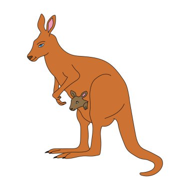 Kanguru Clipart. Doodle Hayvanlar Tırmanışı. Vahşi Hayvanlar Çizgi Filmi Vahşi Yaşam Aşıkları İçin Tırmanma
