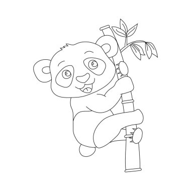 Panda Clipart. Doodle Hayvanlar Tırmanışı. Vahşi Hayvanlar Çizgi Filmi Vahşi Yaşam Aşıkları İçin Tırmanma