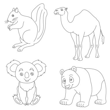 Doodle Hayvanlar Tırmanışı. Vahşi Hayvanlar Çizgi Filmi Vahşi Yaşam Aşıkları İçin Tırmanma