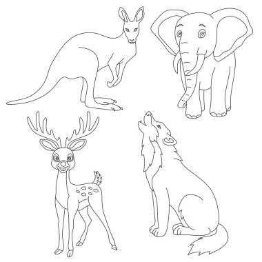 Doodle Hayvanlar Tırmanışı. Vahşi Hayvanlar Çizgi Filmi Vahşi Yaşam Aşıkları İçin Tırmanma