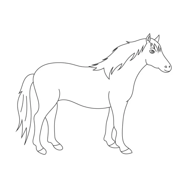 Horse Clipart Doodle Animals Clipart Cartoon Wild Animals Clipart Für — Stockvektor