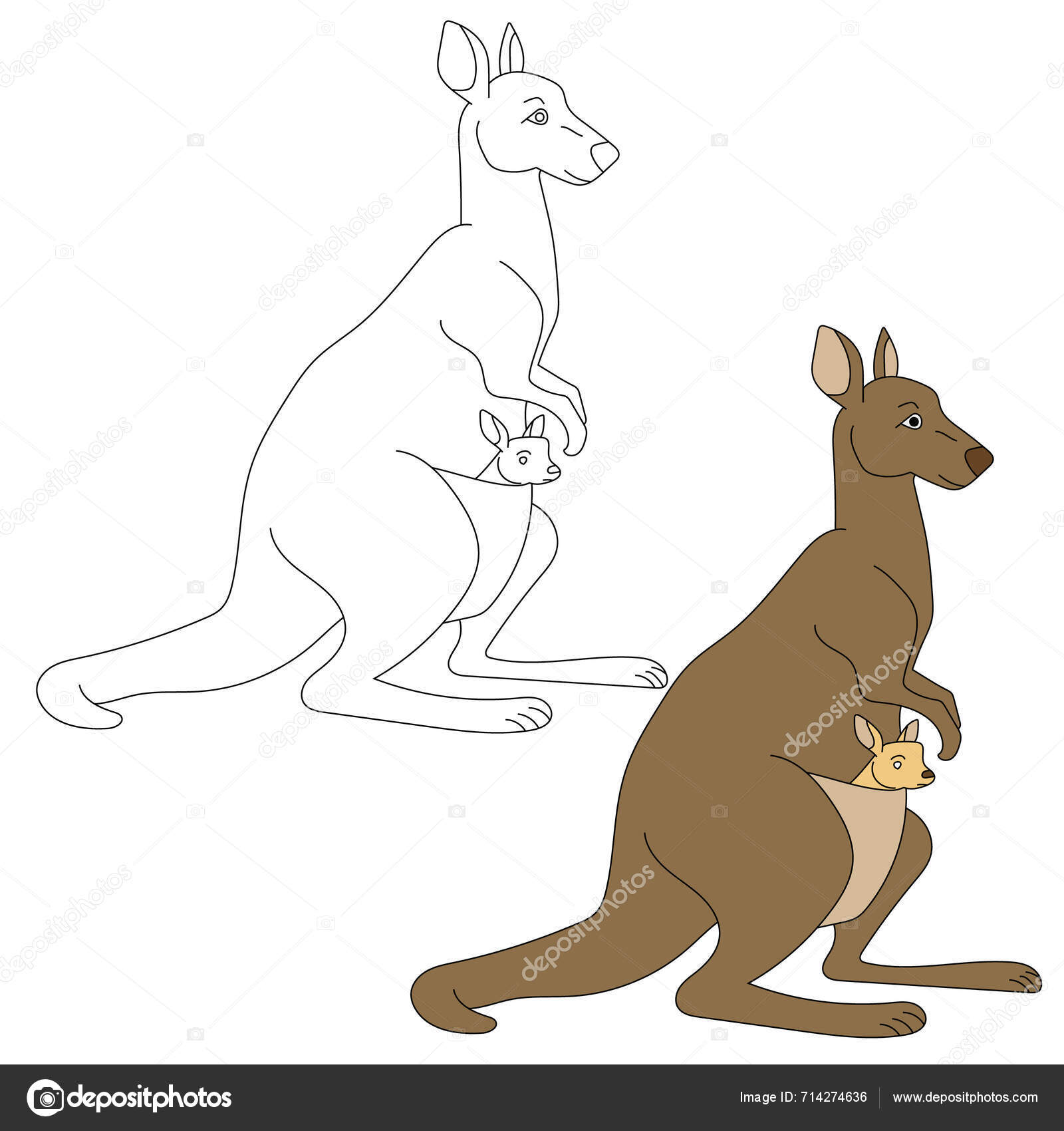 Kangaroo Clipart Doodle Animals Clipart Cartoon Wild Animals Clipart ...