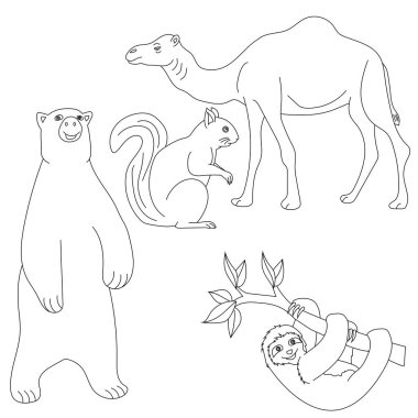 Doodle Hayvanlar Tırmanışı. Vahşi Hayvanlar Çizgi Filmi Vahşi Yaşam Aşıkları İçin Tırmanma