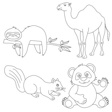 Doodle Hayvanlar Tırmanışı. Vahşi Hayvanlar Çizgi Filmi Vahşi Yaşam Aşıkları İçin Tırmanma