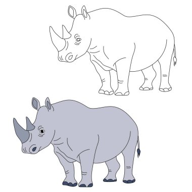 Gergedan Clipart. Doodle Hayvanlar Tırmanışı. Vahşi Hayvanlar Çizgi Filmi Vahşi Yaşam Aşıkları İçin Tırmanma