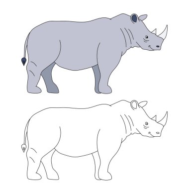 Gergedan Clipart. Doodle Hayvanlar Tırmanışı. Vahşi Hayvanlar Çizgi Filmi Vahşi Yaşam Aşıkları İçin Tırmanma