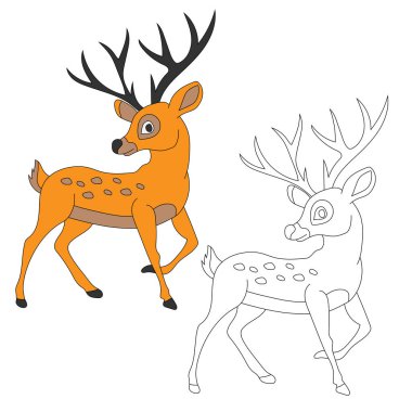 Geyik Tırmanışı. Doodle Hayvanlar Tırmanışı. Vahşi Hayvanlar Çizgi Filmi Vahşi Yaşam Aşıkları İçin Tırmanma