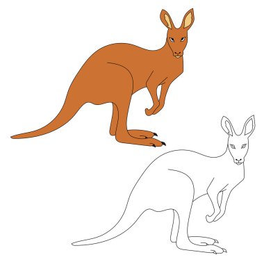 Kanguru Clipart. Doodle Hayvanlar Tırmanışı. Vahşi Hayvanlar Çizgi Filmi Vahşi Yaşam Aşıkları İçin Tırmanma