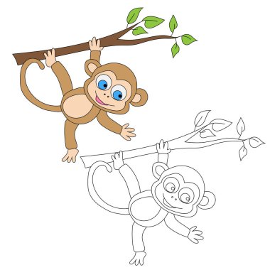 Maymun Clipart. Doodle Hayvanlar Tırmanışı. Vahşi Hayvanlar Çizgi Filmi Vahşi Yaşam Aşıkları İçin Tırmanma