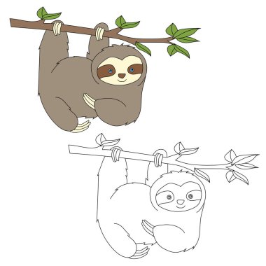 Tembel Clipart. Doodle Hayvanlar Tırmanışı. Vahşi Hayvanlar Çizgi Filmi Vahşi Yaşam Aşıkları İçin Tırmanma