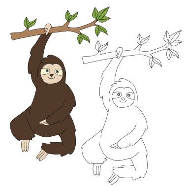 Tembel Clipart. Doodle Hayvanlar Tırmanışı. Vahşi Hayvanlar Çizgi Filmi Vahşi Yaşam Aşıkları İçin Tırmanma