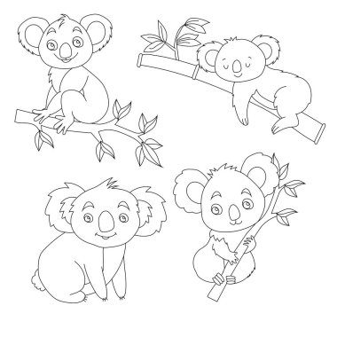 Koala Clipart. Doodle Hayvanlar Tırmanışı. Vahşi Hayvanlar Çizgi Filmi Vahşi Yaşam Aşıkları İçin Tırmanma