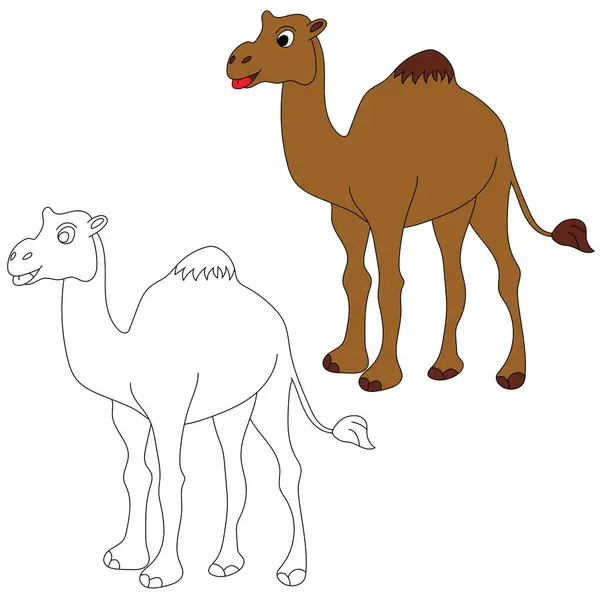 Camel Clipart Doodle Animal Clipart 卡通片 野生动物爱恋 — 图库矢量图片