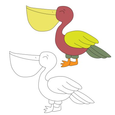 Şirin Minik Kuş Clipart Düz Tasarımı. Kuş Vektörü Düz Çizimi