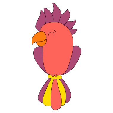 Şirin Minik Kuş Clipart Düz Tasarımı. Kuş Vektörü Düz Çizimi