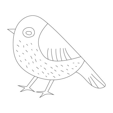 Şirin Minik Kuş Clipart Düz Tasarımı. Kuş Vektörü Düz Çizimi