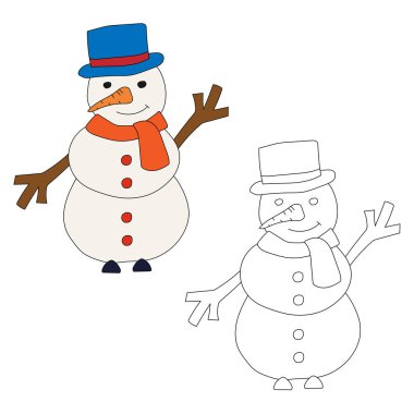 Kış Aşıkları için Kardan Adam Clipart. Bu Kış Temalı Kardan Adam Vektör Takım Elbisesi Noel Kutlaması