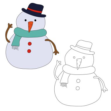 Kış Aşıkları için Kardan Adam Clipart. Bu Kış Temalı Kardan Adam Vektör Takım Elbisesi Noel Kutlaması