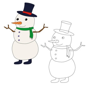 Kış Aşıkları için Kardan Adam Clipart. Bu Kış Temalı Kardan Adam Vektör Takım Elbisesi Noel Kutlaması