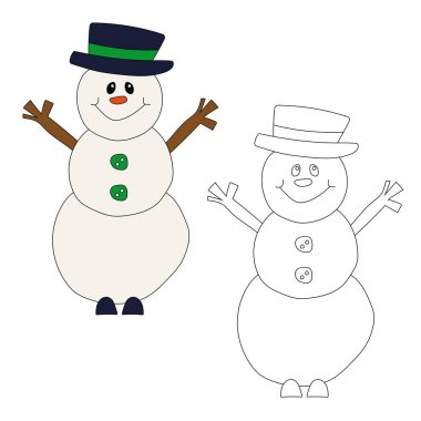 Kış Aşıkları için Kardan Adam Clipart. Bu Kış Temalı Kardan Adam Vektör Takım Elbisesi Noel Kutlaması