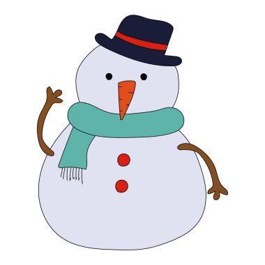 Kış Aşıkları için Renkli Kardan Adam Clipart. Bu Kış Temalı Kardan Adam Vektör Takım Elbisesi Noel Kutlaması