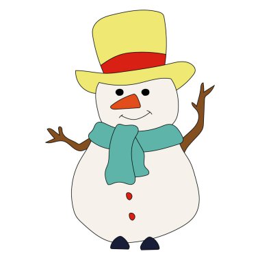 Kış Aşıkları için Renkli Kardan Adam Clipart. Bu Kış Temalı Kardan Adam Vektör Takım Elbisesi Noel Kutlaması
