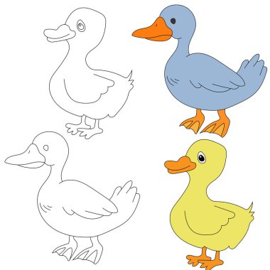 Şirin Minik Kuş Clipart Düz Tasarımı. Kuş Vektörü Düz Çizimi