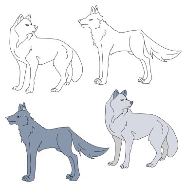 Wolf Clipart. Vahşi Hayvanlar orman ve vahşi yaşam aşıkları için koleksiyon topluyor. Bu set safari ve hayvanat bahçesi temalı projelerinize mükemmel bir katkı olacak. Her biri için 2 tasarımı olan 2 kurt içeriyor.