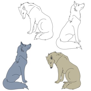 Wolf Clipart. Vahşi Hayvanlar orman ve vahşi yaşam aşıkları için koleksiyon topluyor. Bu set safari ve hayvanat bahçesi temalı projelerinize mükemmel bir katkı olacak. Her biri için 2 tasarımı olan 2 kurt içeriyor.