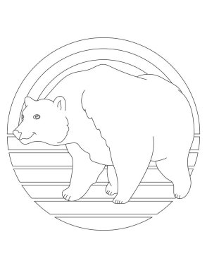 Ayı Boyama Sayfası. Vahşi hayvanları ve vahşi yaşamı seven çocuklar için vahşi hayvan boyama sayfası