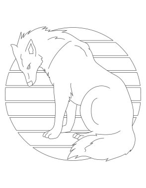 Wolf Coloring Page. Vahşi hayvanları ve vahşi yaşamı seven çocuklar için vahşi hayvan boyama sayfası