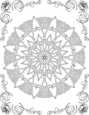 Yetişkinler için Yazdırılabilir Mandala Renk Sayfası. Çocuklar için Eğitim Kaynakları 'ndan. Yetişkinlerin Boyama Kitabı.