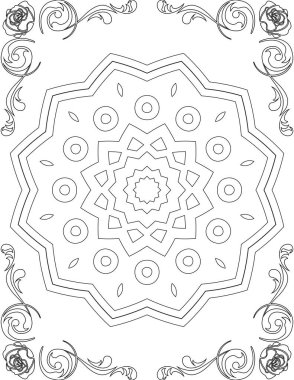 Yetişkinler için Yazdırılabilir Mandala Renk Sayfası. Çocuklar için Eğitim Kaynakları 'ndan. Yetişkinlerin Boyama Kitabı.