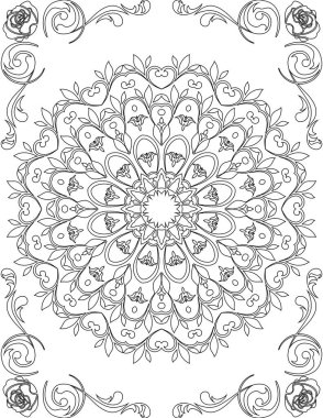 Yetişkinler için Yazdırılabilir Mandala Renk Sayfası. Çocuklar için Eğitim Kaynakları 'ndan. Yetişkinlerin Boyama Kitabı.