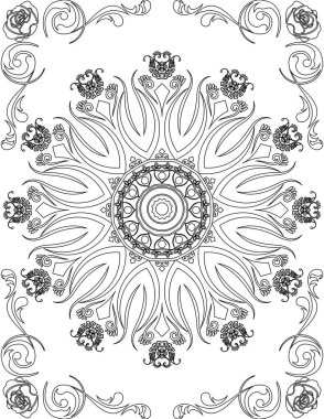 Yetişkinler için Yazdırılabilir Mandala Renk Sayfası. Çocuklar için Eğitim Kaynakları.