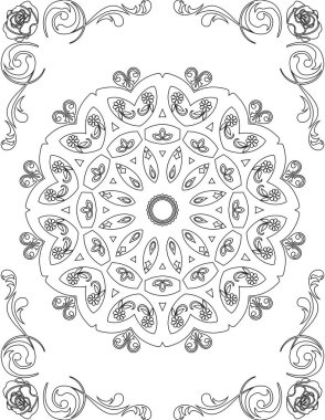 Yetişkinler için Yazdırılabilir Mandala Renk Sayfası. Çocuklar için Eğitim Kaynakları.