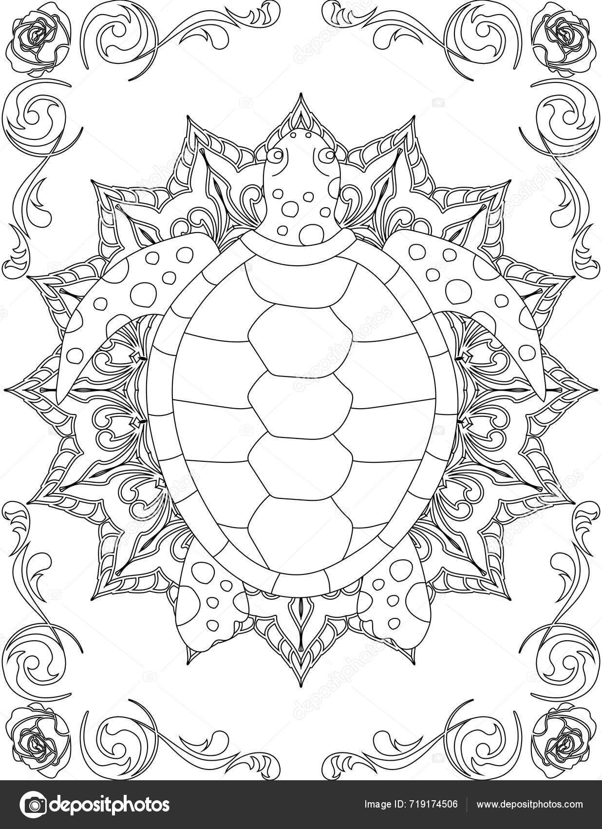 Sea Turtle Mandala Coloring Page Printable Coloring Worksheet Kids