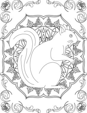 Sincap ve Mandala Renklendirme Sayfası. Çocuklar ve Yetişkinler için Yazdırılabilir Renk Çalışma Kağıdı. Okul için Eğitim Kaynakları.