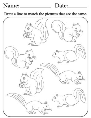 Sincap Bulmacası. Çocuklar için Yazdırılabilir Faaliyet Çalışma Tablosu. Okul için Eğitim Kaynakları. Benzer Nesneleri Eşleştir