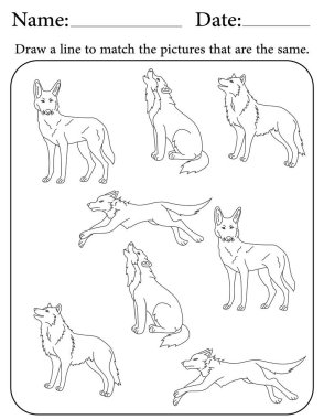 Kurt Bulmacası. Çocuklar için Yazdırılabilir Faaliyet Çalışma Tablosu. Okul için Eğitim Kaynakları. Benzer Nesneleri Eşleştir