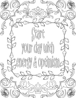 Çocuklar ve yetişkinler için basılabilir çiçek boyama sayfası. Kişisel sevgi ve kişisel bakım için motive edici kelimeler. Bu zorlu yolculuktan zevk almak için hayata karşı mücadele etmeye yardımcı olur.