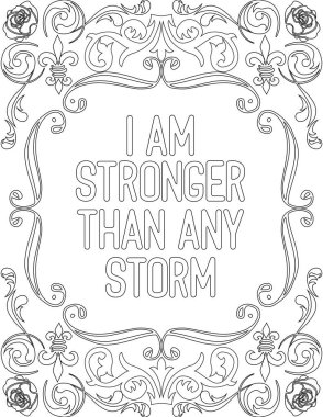 Çocuklar ve yetişkinler için basılabilir çiçek boyama sayfası. Kendi kendine konuşma ve kendine bakmayla ilgili doğrulamalı kelimeler. Bu zorlu yolculuğun tadını çıkarmak için hayata karşı mücadele etmek ve başarılı olmaya yardımcı olur.