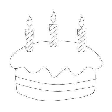 Doodle Birthday Clipart: Kawaii Karikatür Doğum Günü Grafikleri