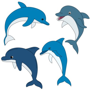 Deniz hayvanlar karikatür kümesi