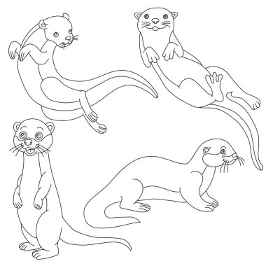 şirin çizgi film tembellerinin vektör kümesi