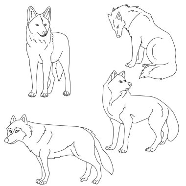 vektör köpek kümesi