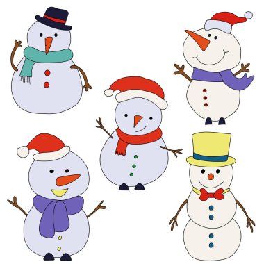 kardan adam karakterlerinin vektör kümesi