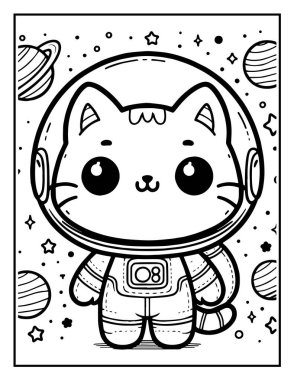 Uzay renklendirme sayfası: Astronot hayvan renklendirme sayfası: Hayvan temalı renklendirme sayfası