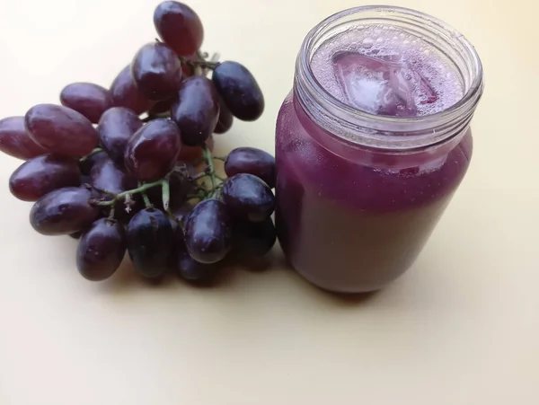 Healthy Grape Juice Glass Jar — Stock Photo, Image